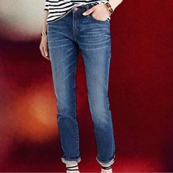 J. Crew ‘Slim Broken in Boyfriend Jean’ F4728 in Dark Wash Fall 2016 Size 28 - Picture 1 of 15